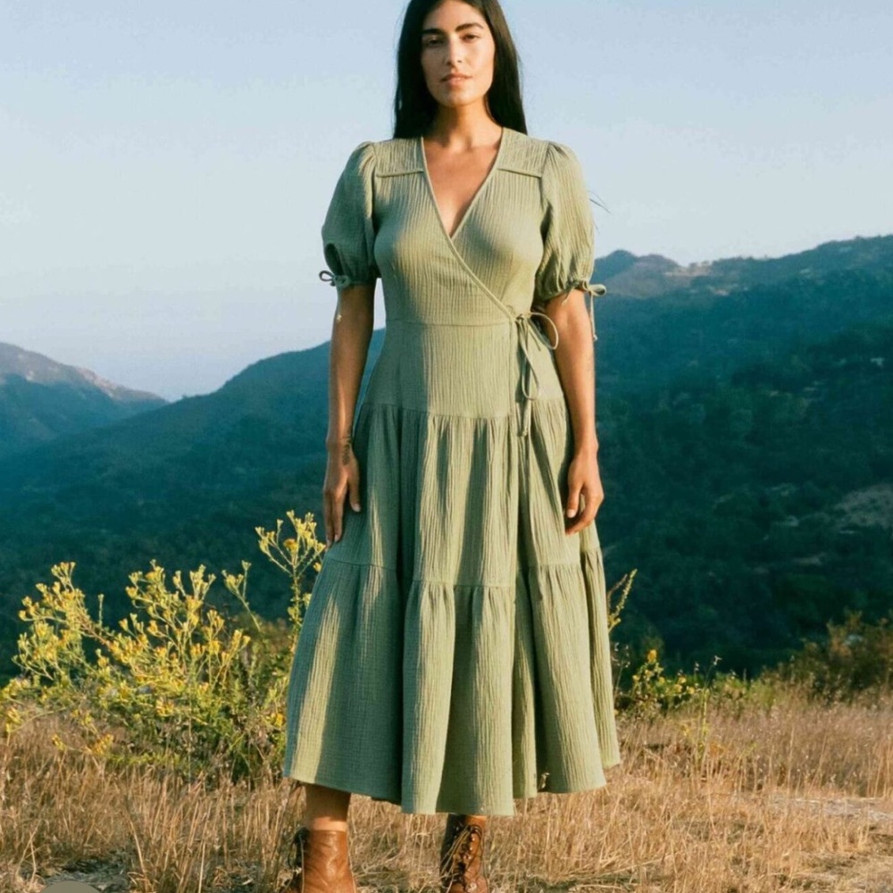 Christy Dawn Augusta Wrap Dress - Mullein Leaf Gauze *FIRM* - Made in USA